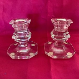 Baccarat Crystal Pair Regence Candlesticks EUC